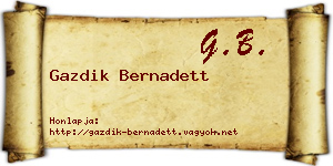 Gazdik Bernadett névjegykártya